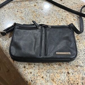 Nine West black leather like crossbody purse